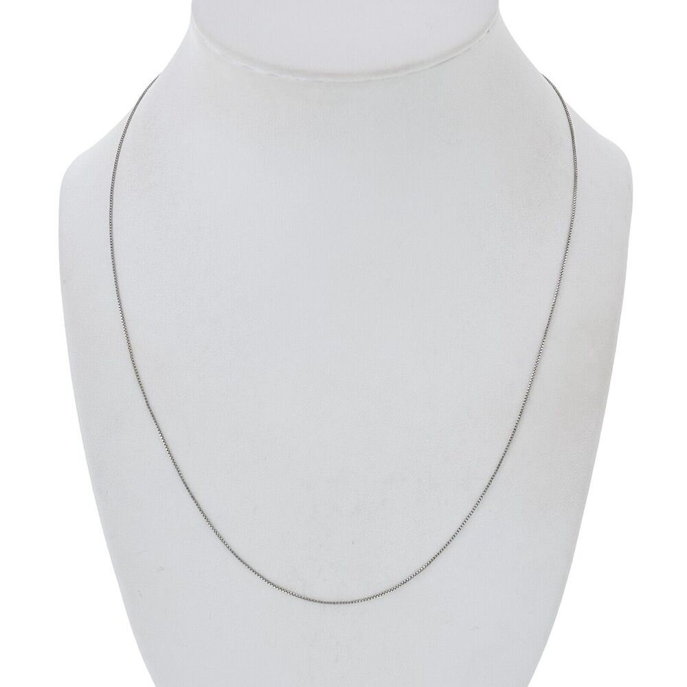 Vintage Italian Sterling Silver 925 Box Chain Necklace 19"